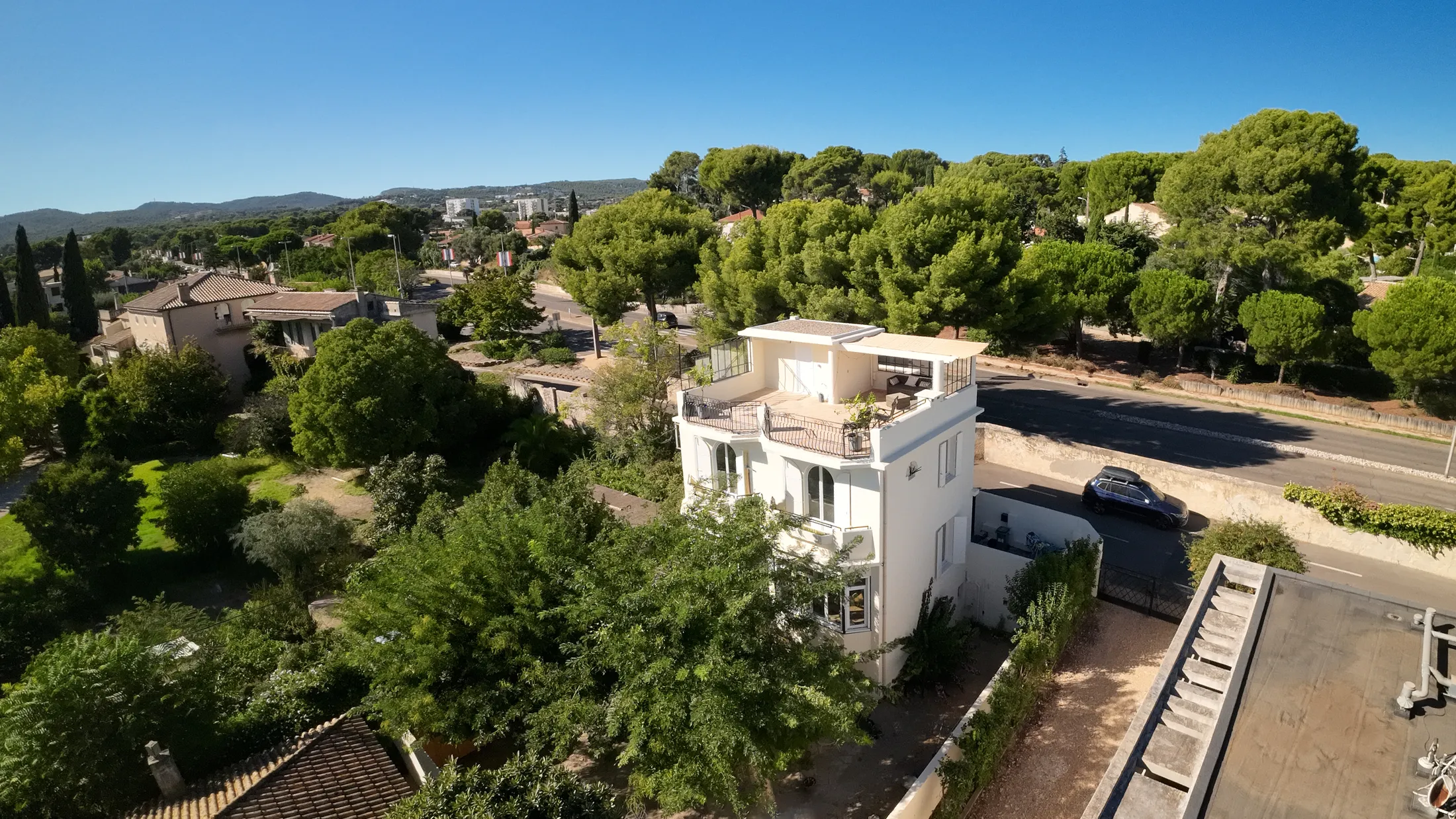 Vue aérienne de la Villa Les Mimosas à La Ciotat